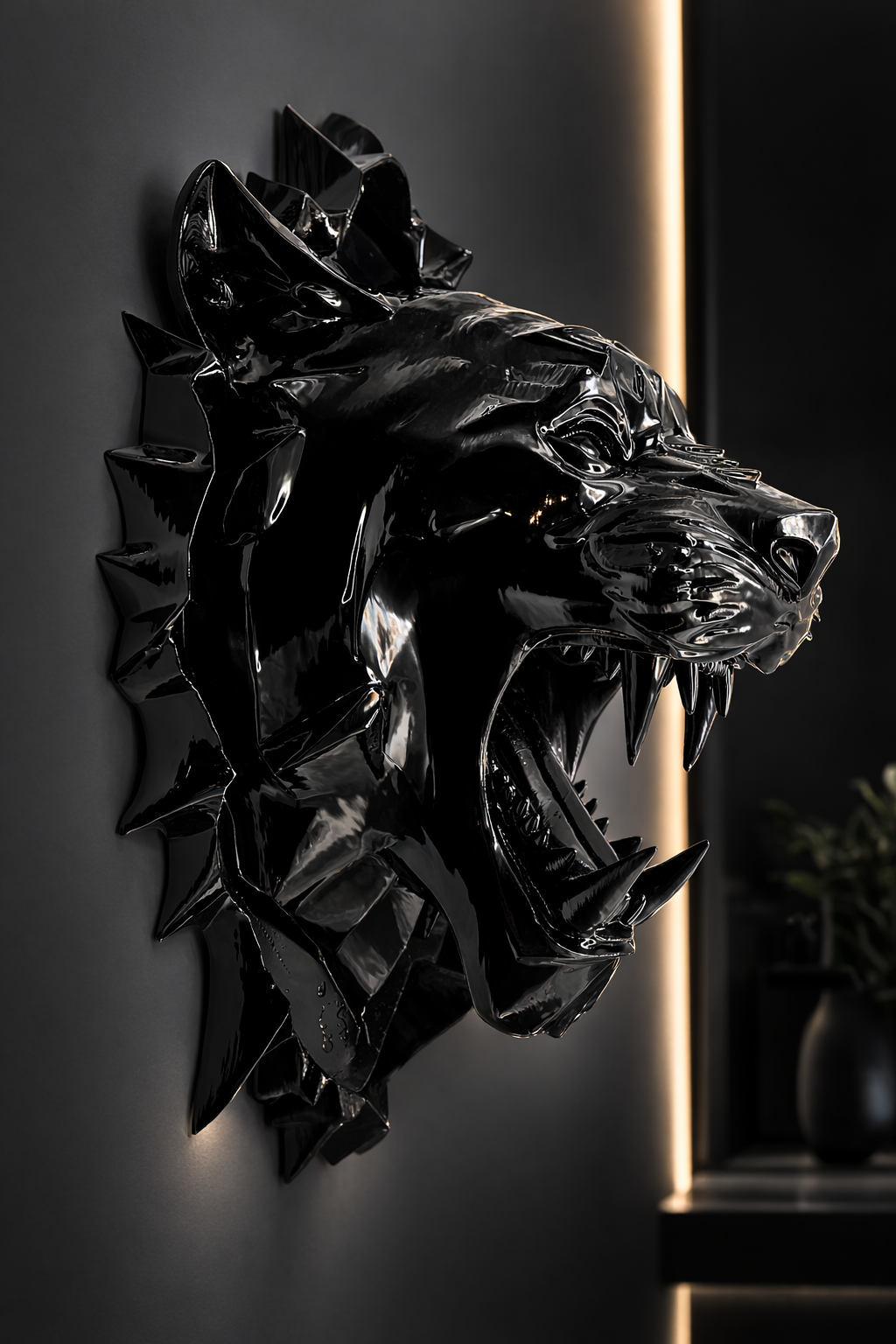 Pantera Nera da Parete – Scultura Decorativa Moderna