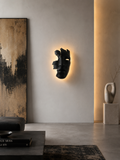 Maschera Decorativa da Parete con Supporto per Lampada E14 colore Nero – Scultura Moderna Luxury Design