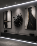 Testa di Toro da Parete – Scultura Moderna Contemporanea Dipinta a Mano
