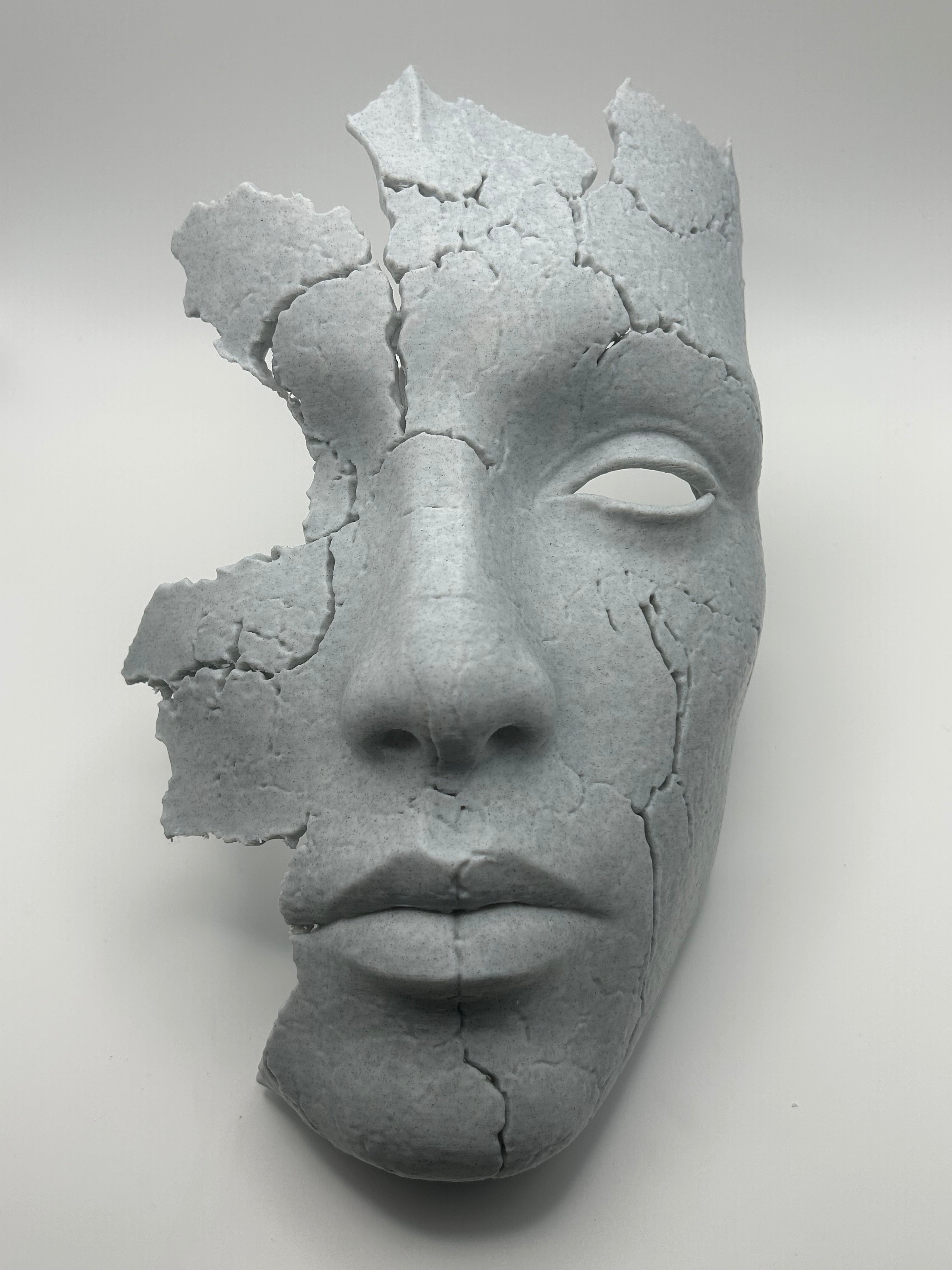 Maschera Decorativa da Parete con Supporto per Lampada E14 colore Marmo – Scultura Moderna Luxury Design Marmo