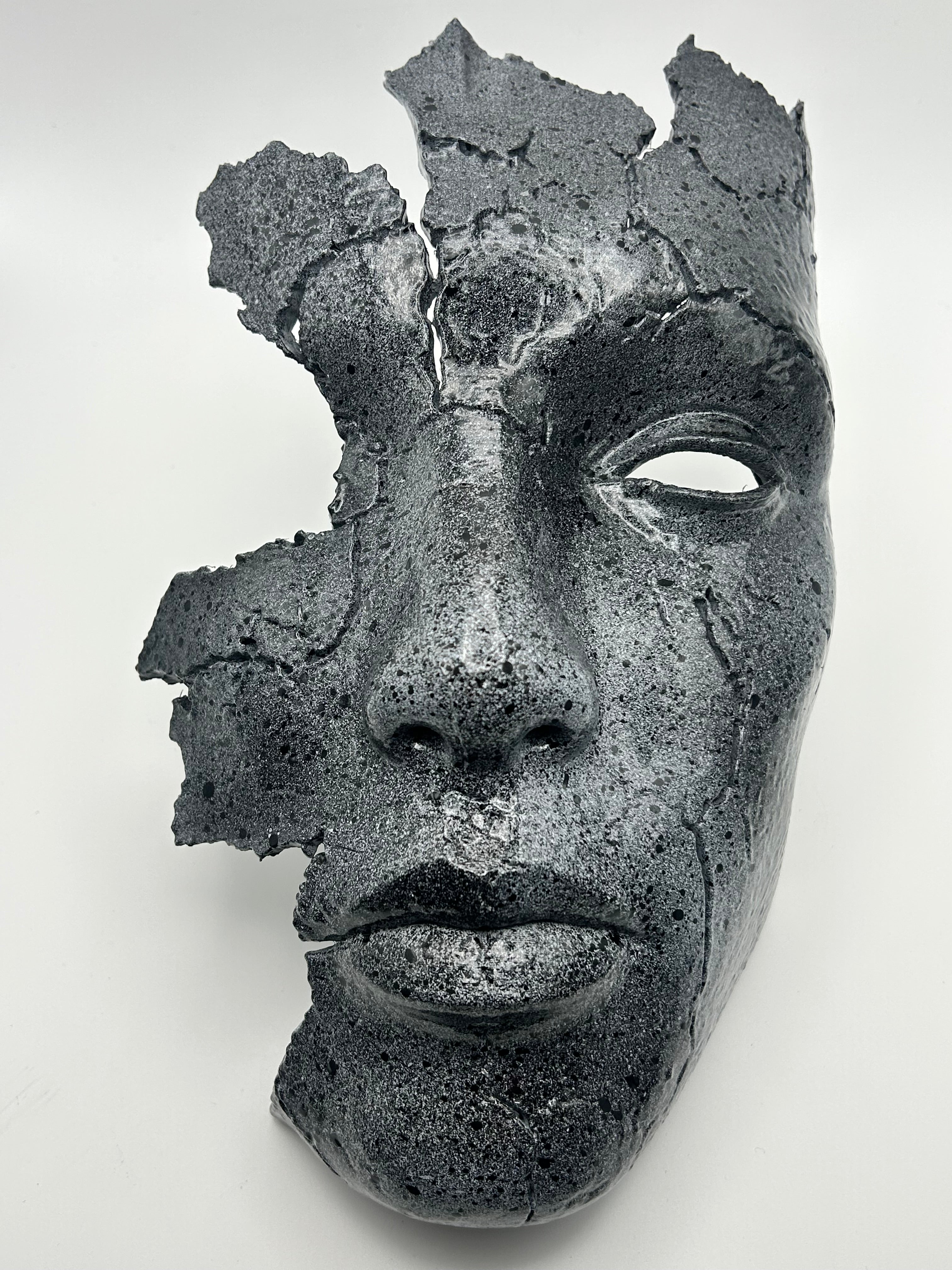 Maschera Decorativa da Parete Dipinta a Mano con Supporto Lampada E14 – Scultura Moderna Luxury