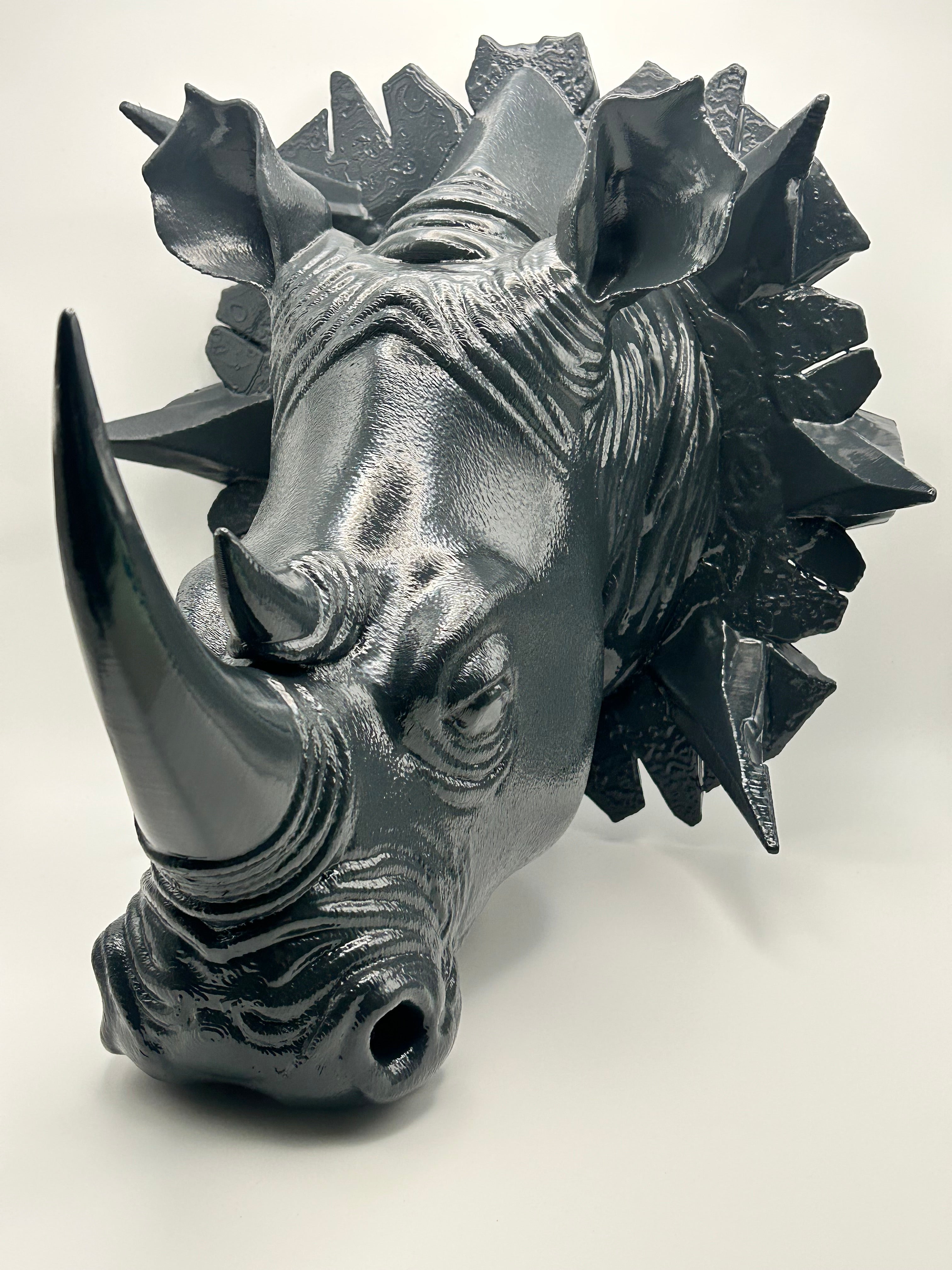 Testa di Rinoceronte scultura da Parete – Moderna Dipinta a Mano Luxury Design