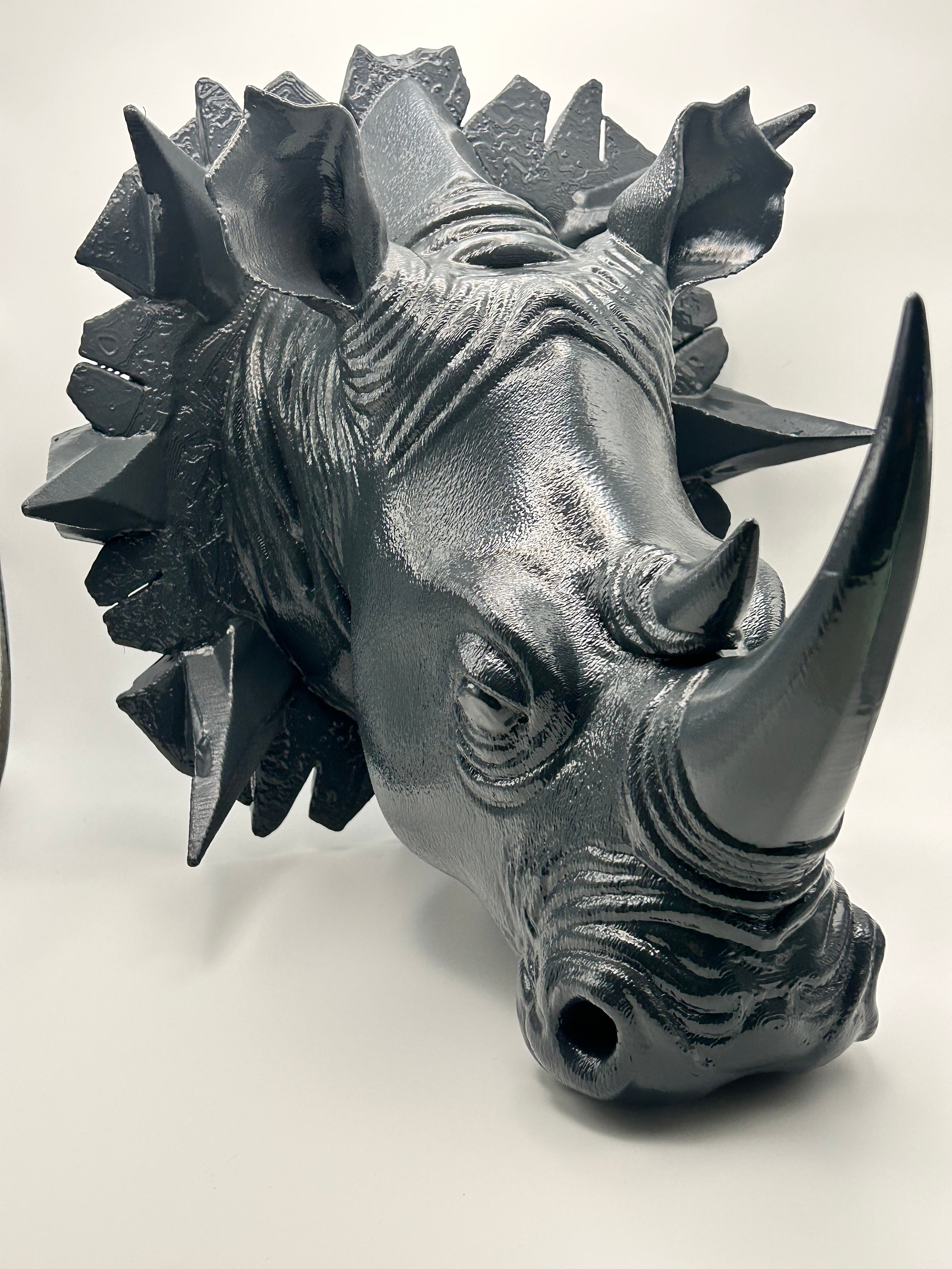 Testa di Rinoceronte scultura da Parete – Moderna Dipinta a Mano Luxury Design